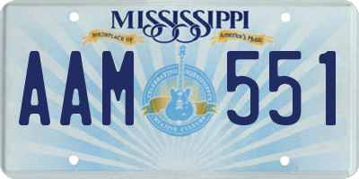 MS license plate AAM551