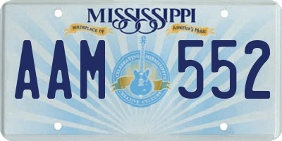 MS license plate AAM552