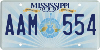 MS license plate AAM554