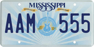 MS license plate AAM555