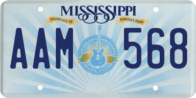 MS license plate AAM568