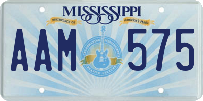 MS license plate AAM575