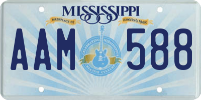 MS license plate AAM588