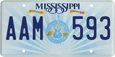 MS license plate AAM593