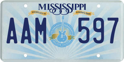 MS license plate AAM597