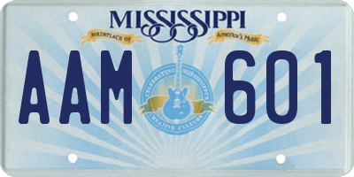 MS license plate AAM601