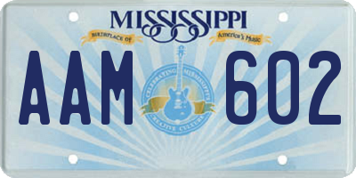 MS license plate AAM602