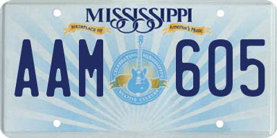 MS license plate AAM605