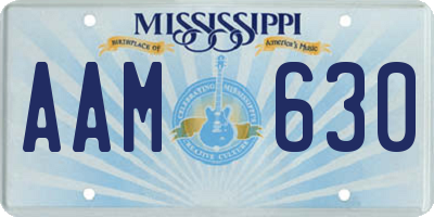 MS license plate AAM630