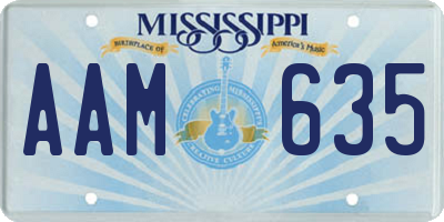 MS license plate AAM635