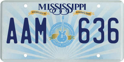 MS license plate AAM636