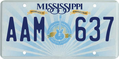 MS license plate AAM637