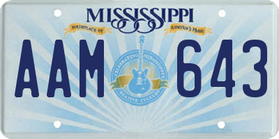 MS license plate AAM643