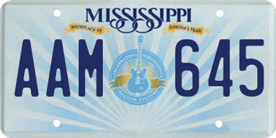 MS license plate AAM645