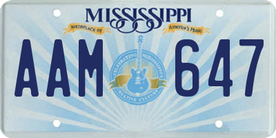 MS license plate AAM647