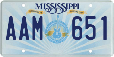 MS license plate AAM651