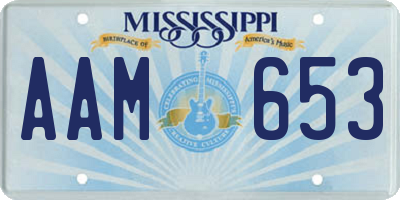 MS license plate AAM653