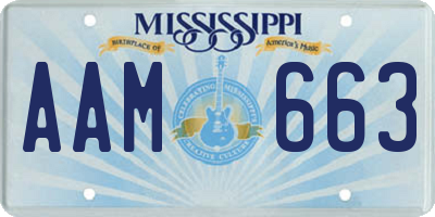 MS license plate AAM663