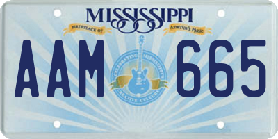 MS license plate AAM665