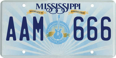 MS license plate AAM666