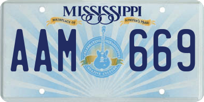 MS license plate AAM669