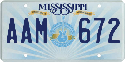 MS license plate AAM672