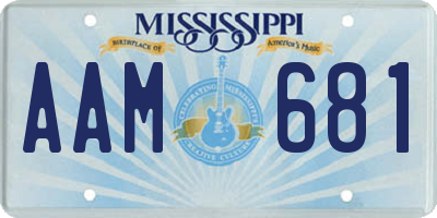 MS license plate AAM681