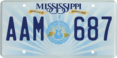 MS license plate AAM687