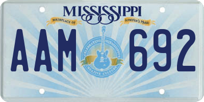 MS license plate AAM692