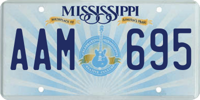 MS license plate AAM695