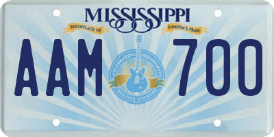 MS license plate AAM700