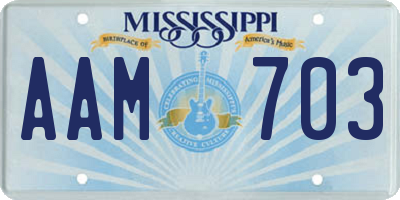 MS license plate AAM703