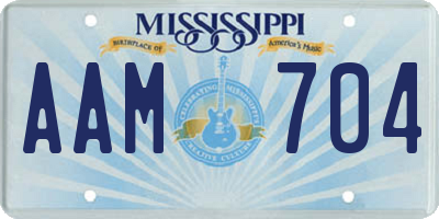 MS license plate AAM704