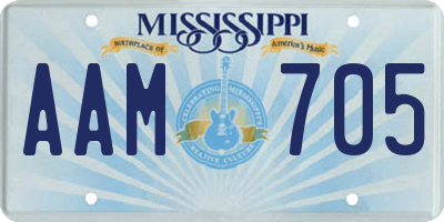 MS license plate AAM705