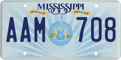 MS license plate AAM708