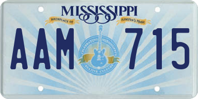 MS license plate AAM715