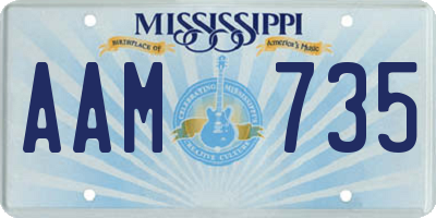 MS license plate AAM735