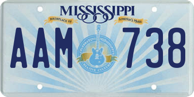 MS license plate AAM738