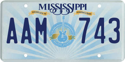 MS license plate AAM743