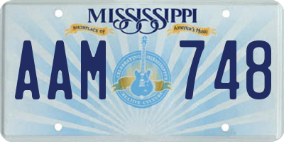 MS license plate AAM748