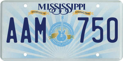 MS license plate AAM750