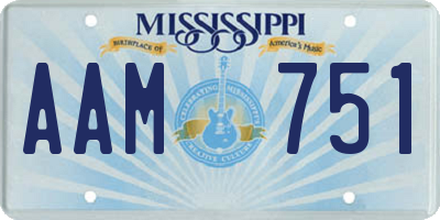 MS license plate AAM751