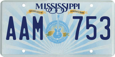 MS license plate AAM753