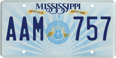 MS license plate AAM757