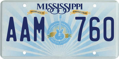 MS license plate AAM760