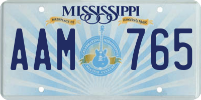 MS license plate AAM765