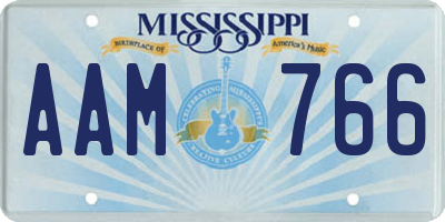 MS license plate AAM766