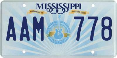 MS license plate AAM778