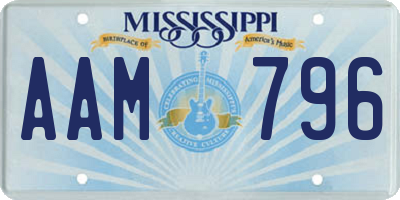 MS license plate AAM796