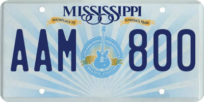 MS license plate AAM800